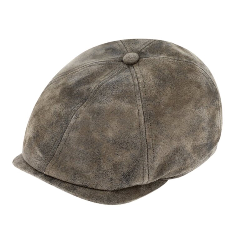 Pánská kožená 6-dílná bekovka s podšívkou - taupe kožená bekovka