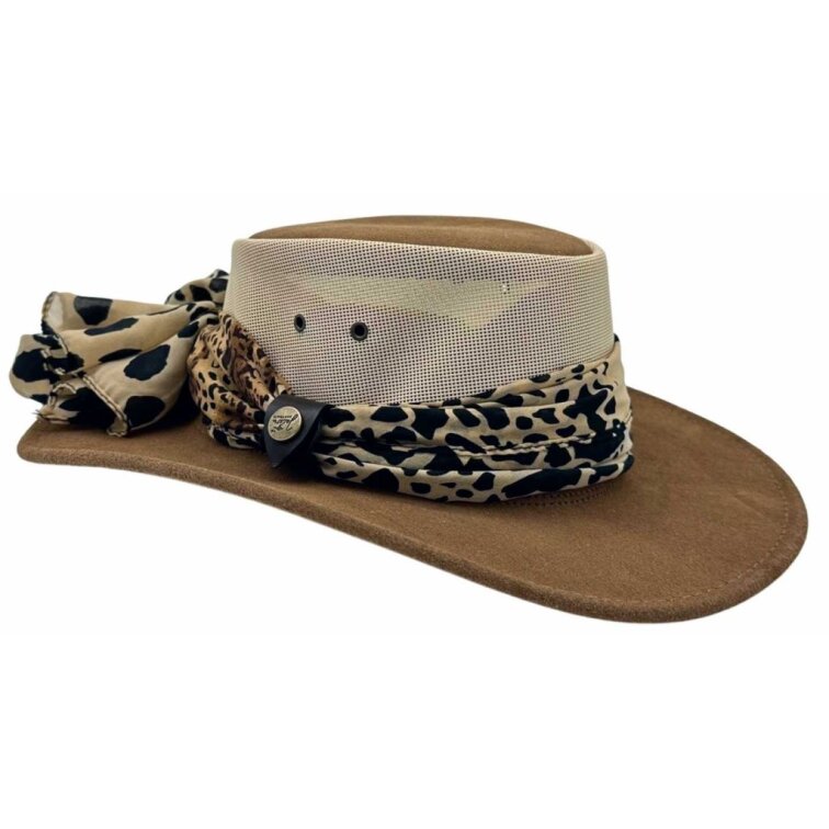 Jacaru Shady Lady – dámský Mushroom australský klobouk z broušené kůže