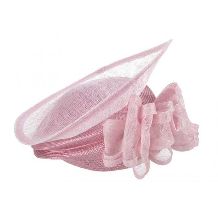 Růžový sisalový fascinator (lodička) Seeberger.