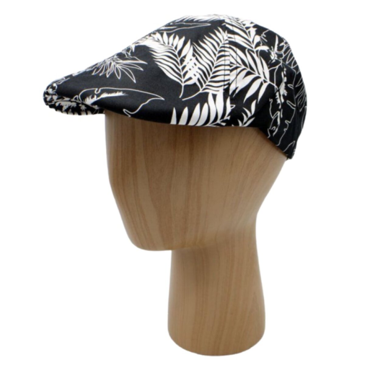 Letní pánská bekovka černá s květinovým vzorem