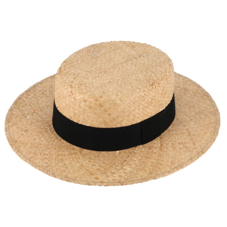 Letní slaměný klobouk - Fiebig Canotier - UV faktor 50