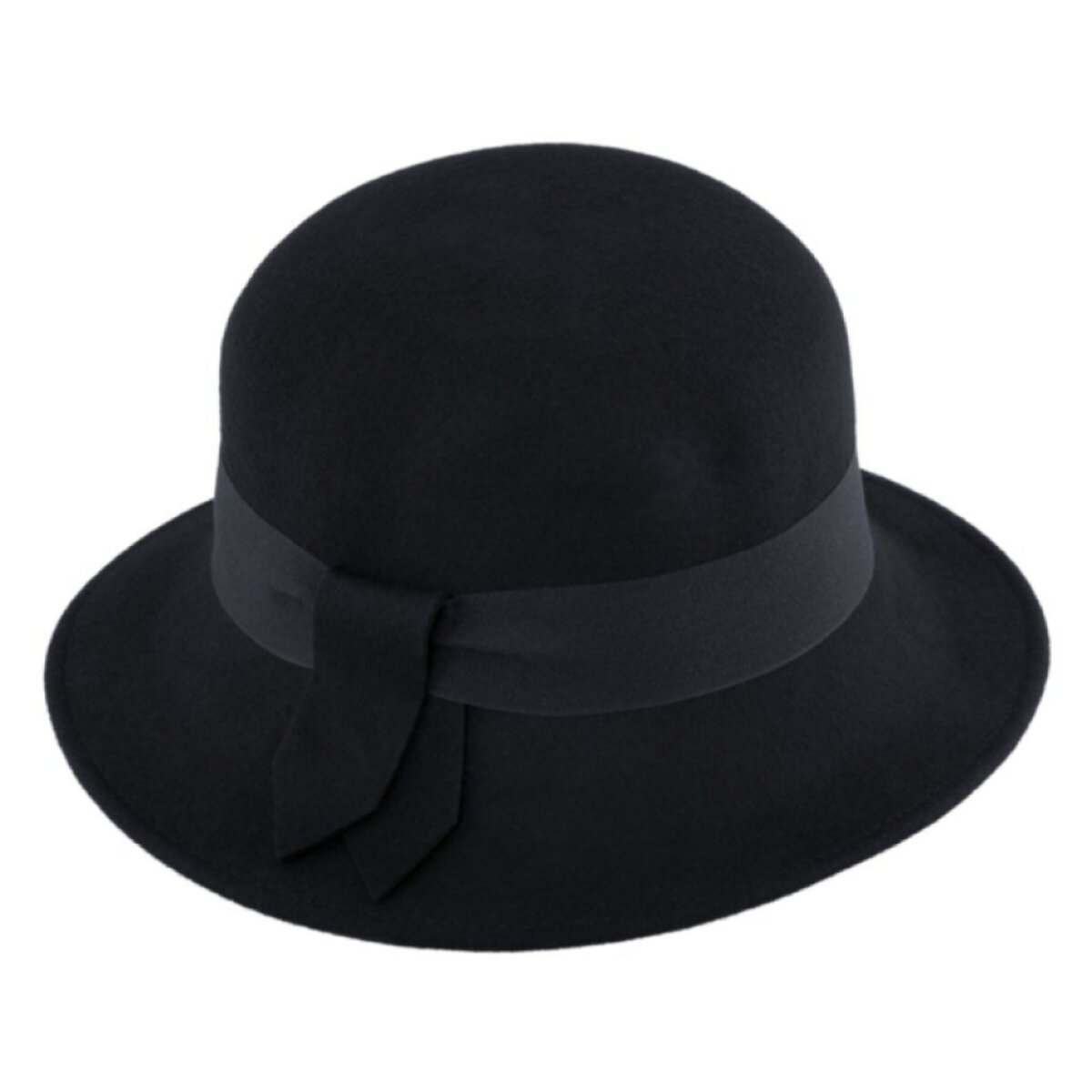 Dámský plstěný klobouk cloche černý - Fiebig