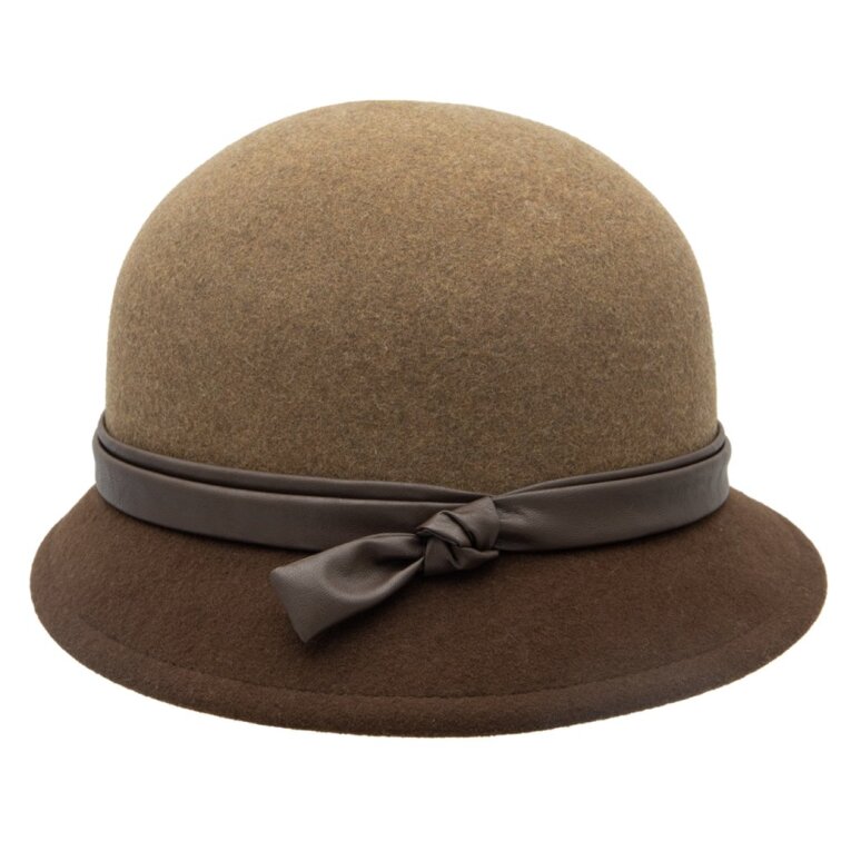 Dámský béžovohnědý Cloche klobouk - Patricia