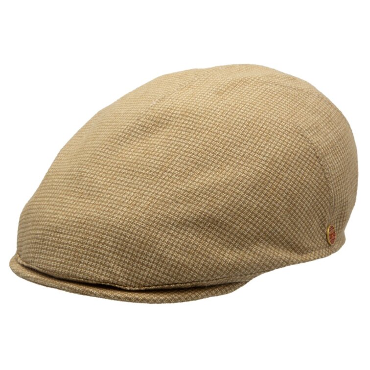 Pánská letní béžová lněná bekovka - Mayser - UV faktor 30 - Sidney