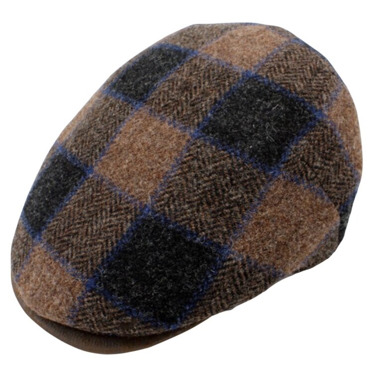 Zimní vlněná pánská bekovka od Fiebig s koženým kšiltem