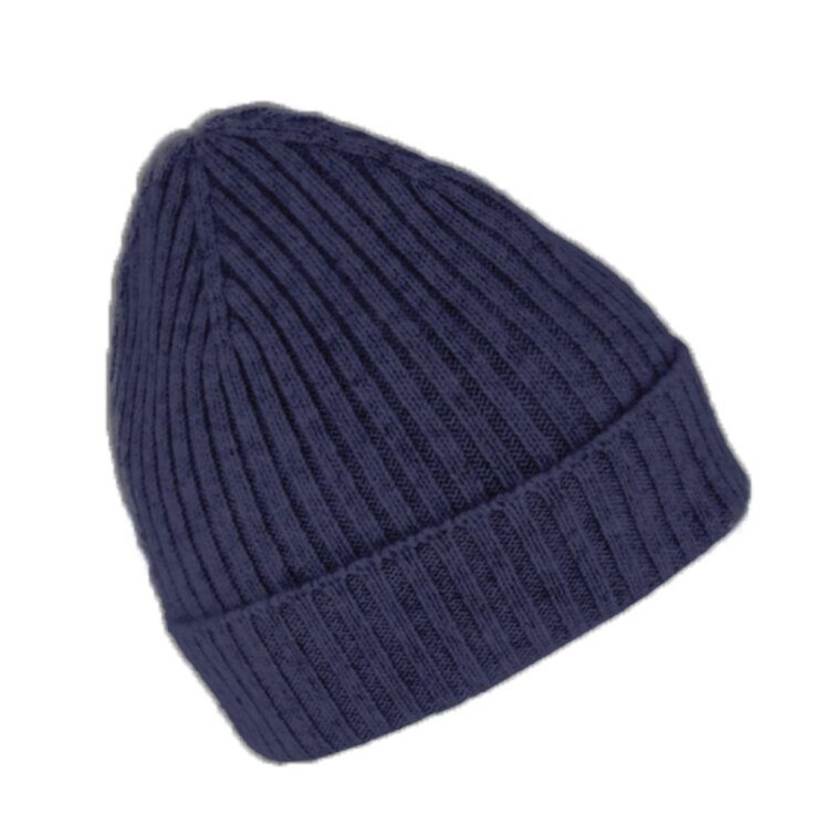 Kašmírová tmavě modrá unisex čepice Fiebig