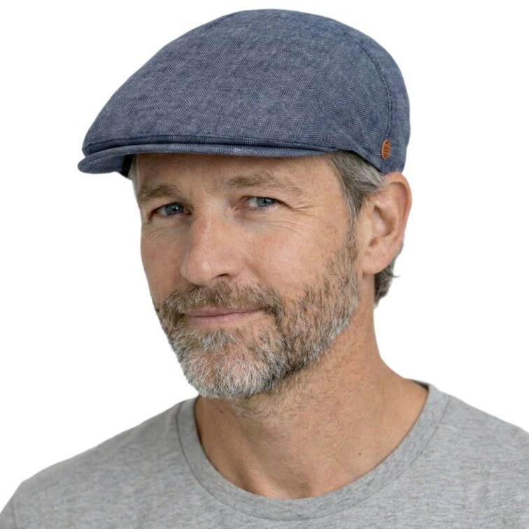 Pánská letní světlé modrá lněná bekovka - Mayser - UV faktor 30 - Sidney Denim