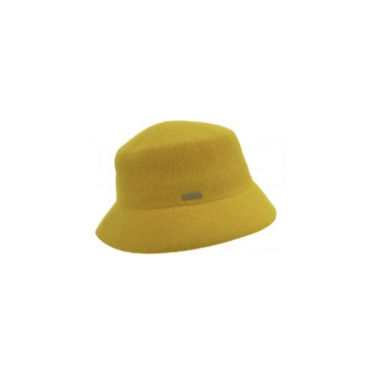 Bucket hat - zimní žlůtý vlněný klobouček - Seeberger