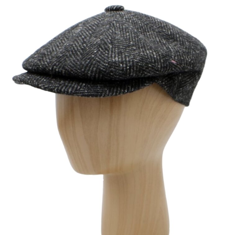 Zimní černá bekovka Hatteras - Vlna Tweed / Bekovka peaky blinders