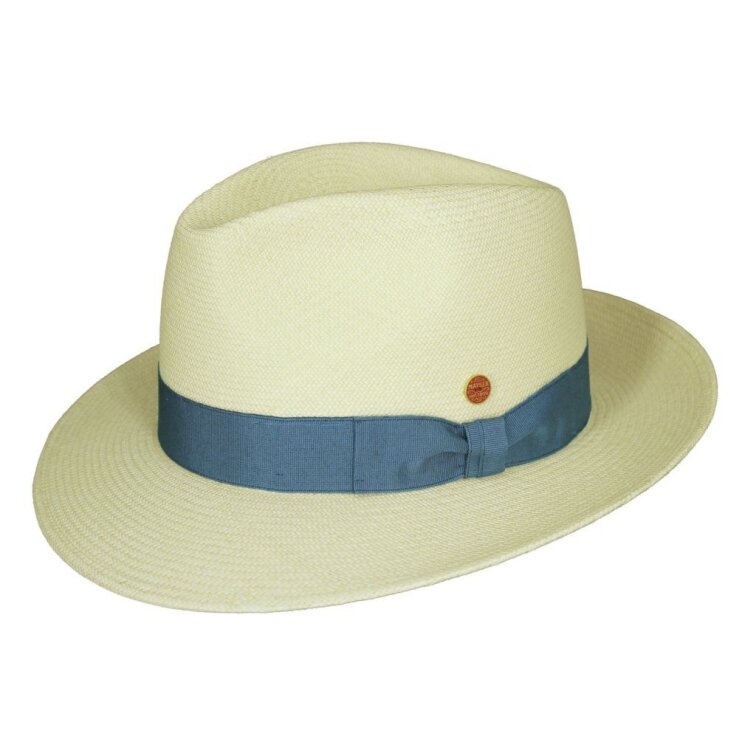 Luxusní panamský klobouk se světle modrou stuhou - Mayser William 