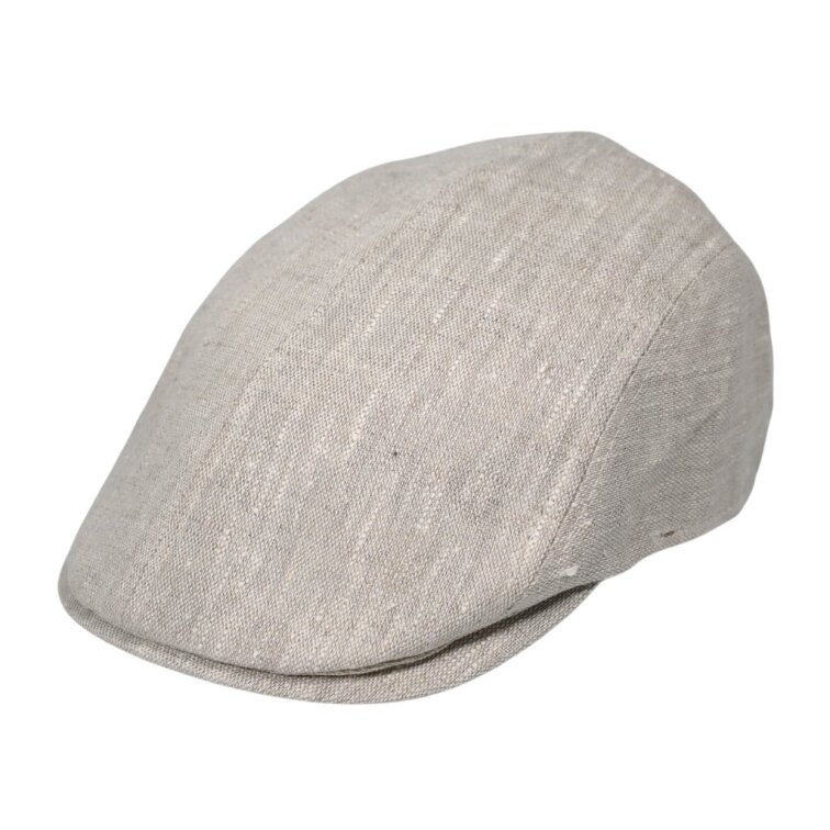 Pánská lněná béžová letní bekovka bez podšívky - Fiebig 