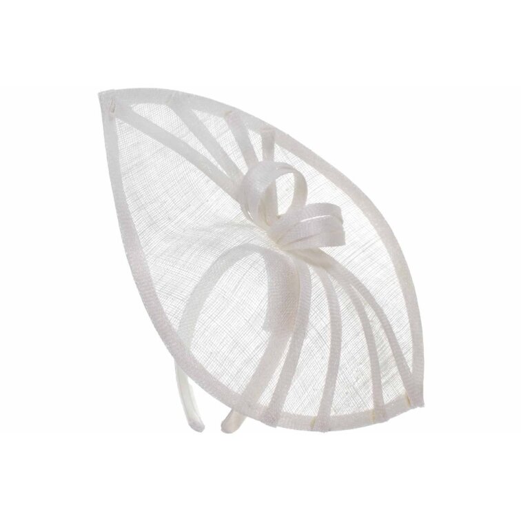 Bílý sisalový fascinator Seeberger s jemnou ozdobou