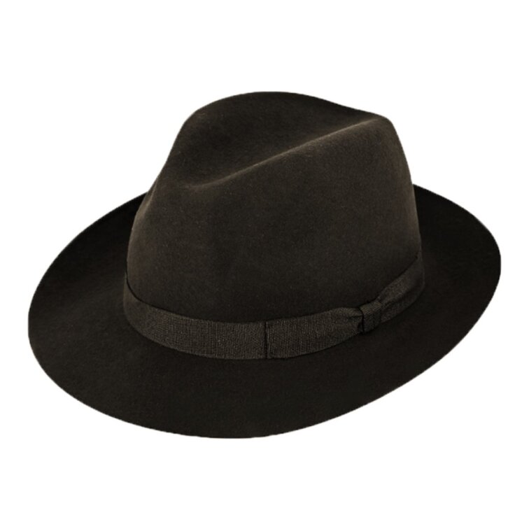 Hnědý plstěný klobouk Fedora - Fiebig