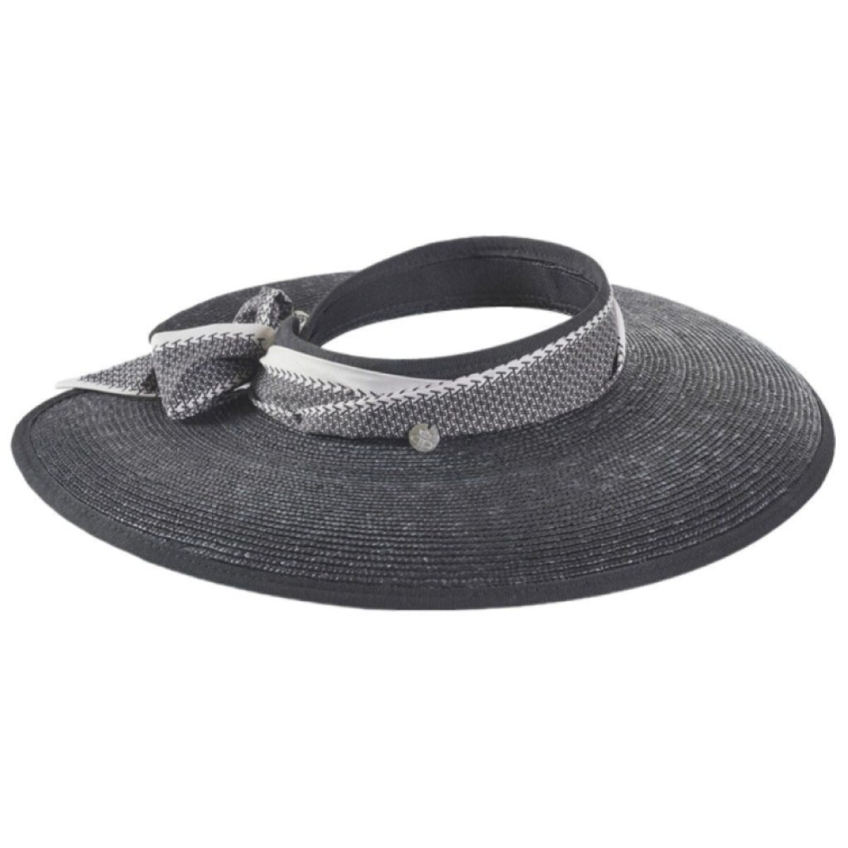 Dámský slaměný kšilt černý se stuhou od Petracci