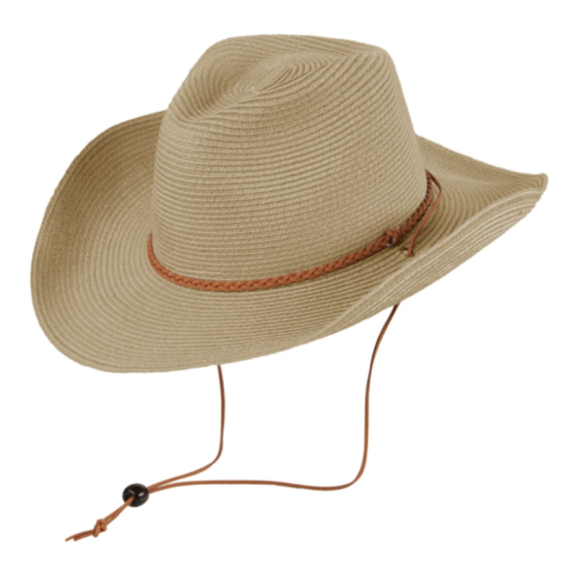 Letní nemačkavý western klobouk s šňůrkou - Fiebig Beige