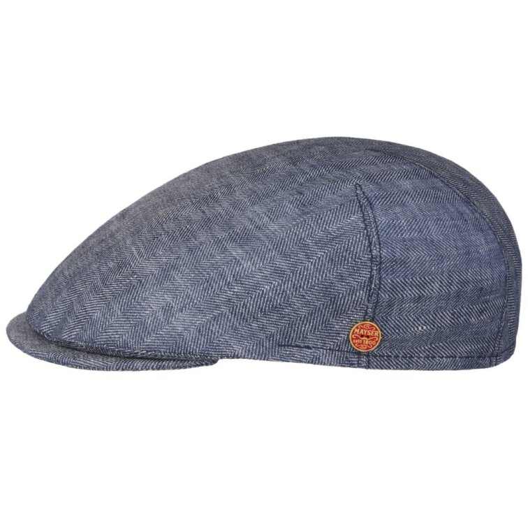 Pánská letní světlé modrá lněná bekovka - Mayser - UV faktor 30 - Sidney Denim