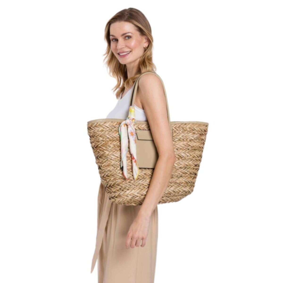 Letní slaměná taška béžová - Loevenich