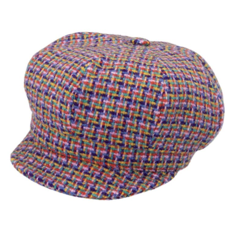 Dámská zimní vlněná bekovka Purple -Harris Tweed