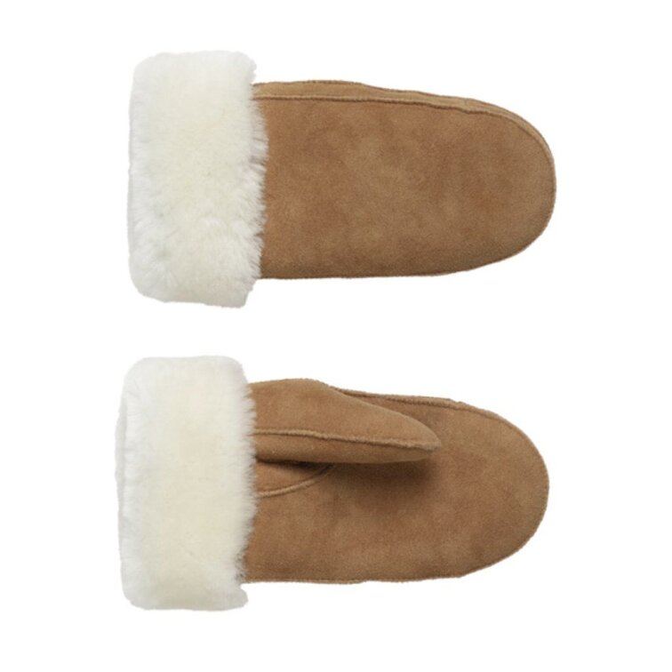 Hnědé kožené palčáky z ovčí kůže - Fiebig