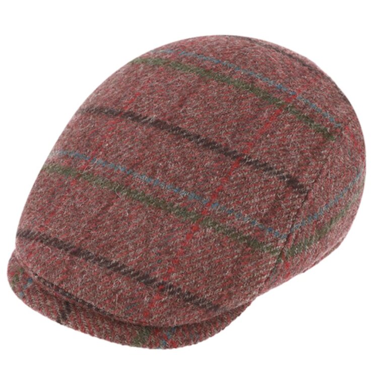 Pánská červená vlněná kostkovaná bekovka - Fiebig