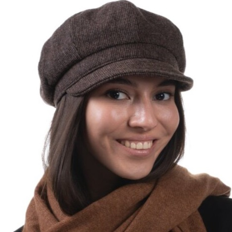 Dámská hnědá zimní vlněná bekovka - Shetlandská vlna