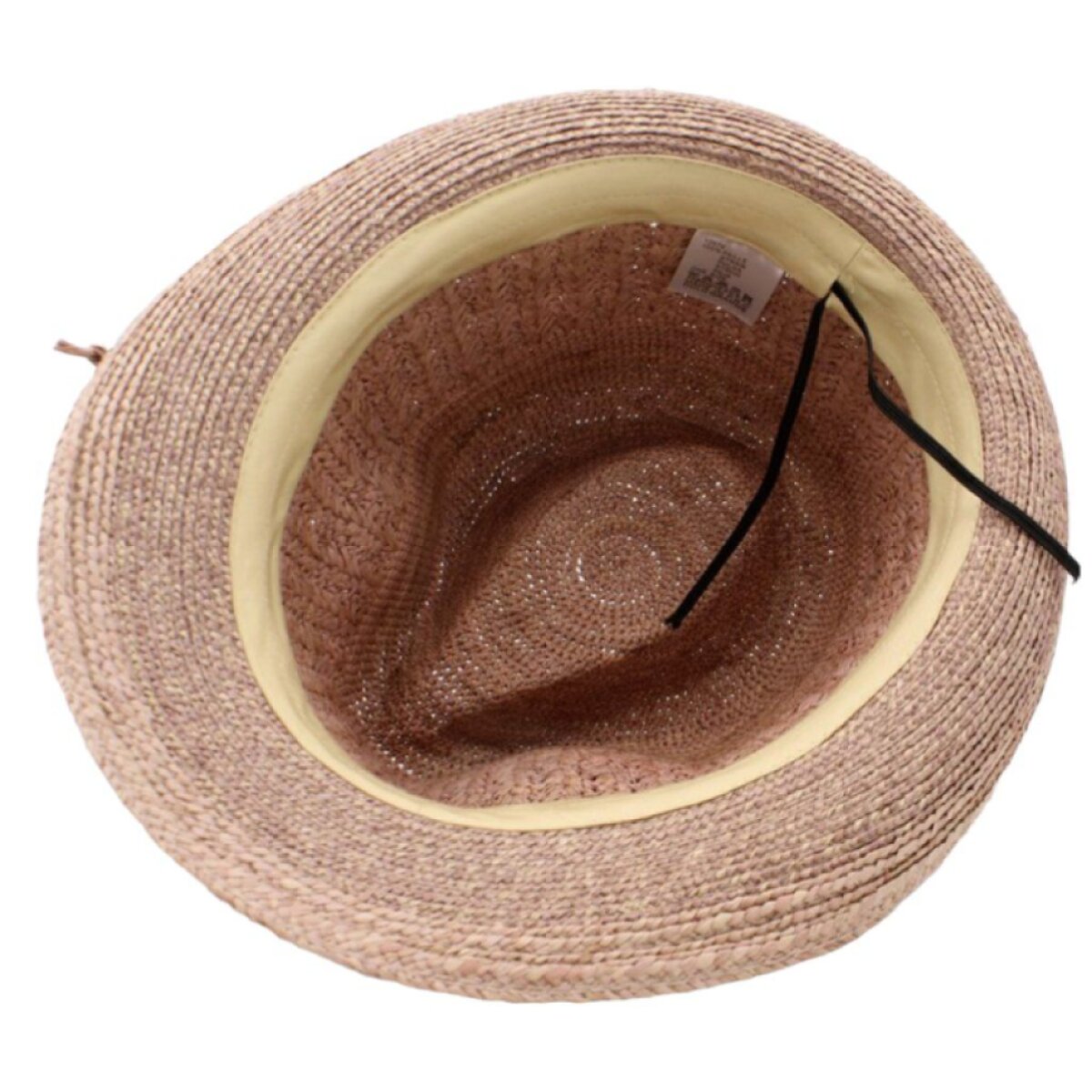 Trilby Raffia - slaměný klobouk crochet růžový