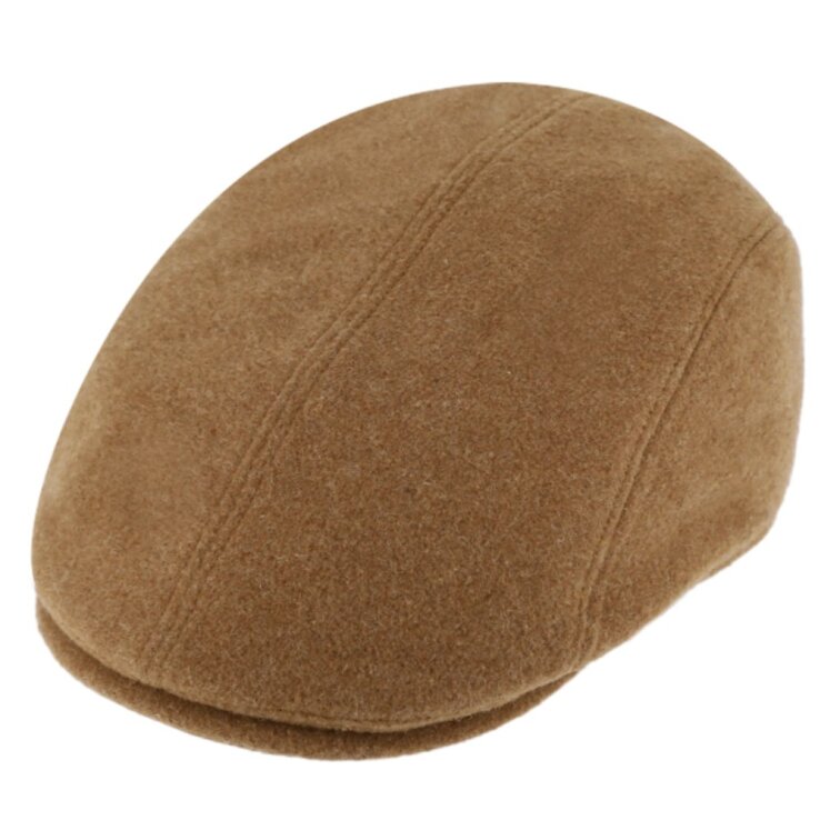 Pánská béžová vlněná zimní bekovka - ušní klapky (vlna a sympatex)