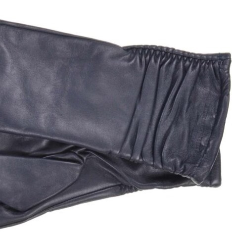 Dámské modré kožené rukavice s prošíváním - Seeberger