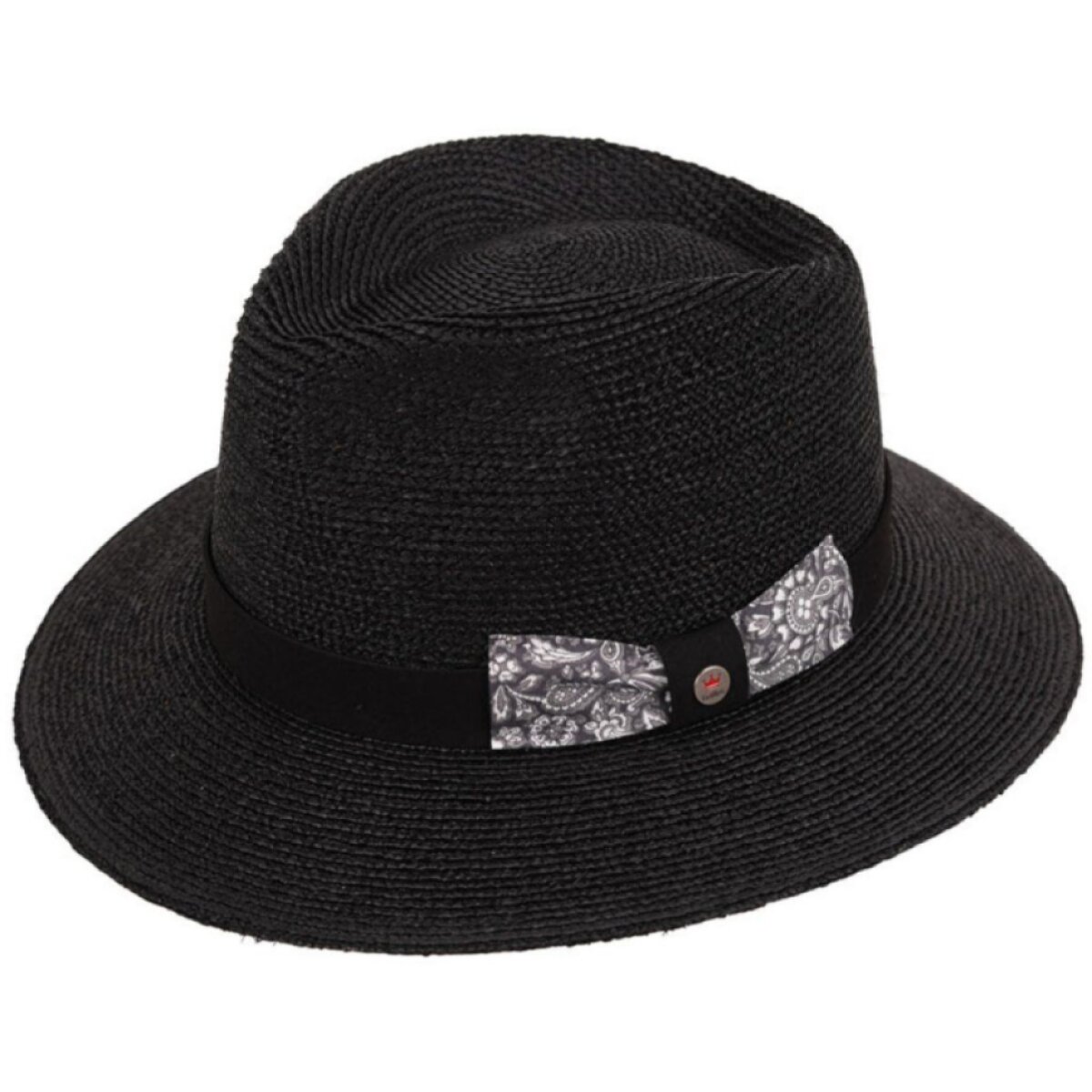 Letní černý slaměný fedora klobouk od Balke