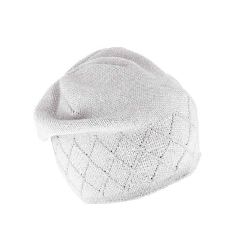 Dámská šedá pletená zimní čepice