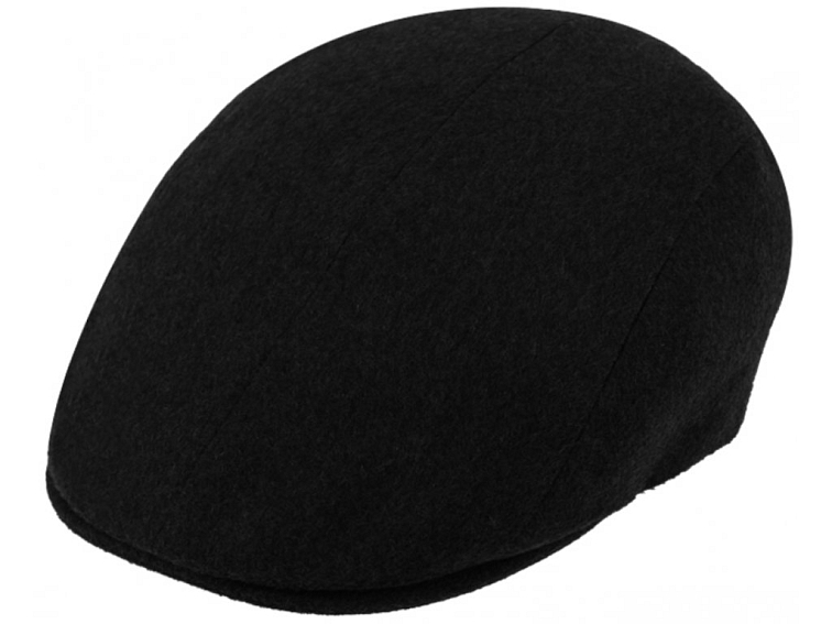 Luxusní černá kašmírová bekovka od Fiebig - Driver cap Cashmere