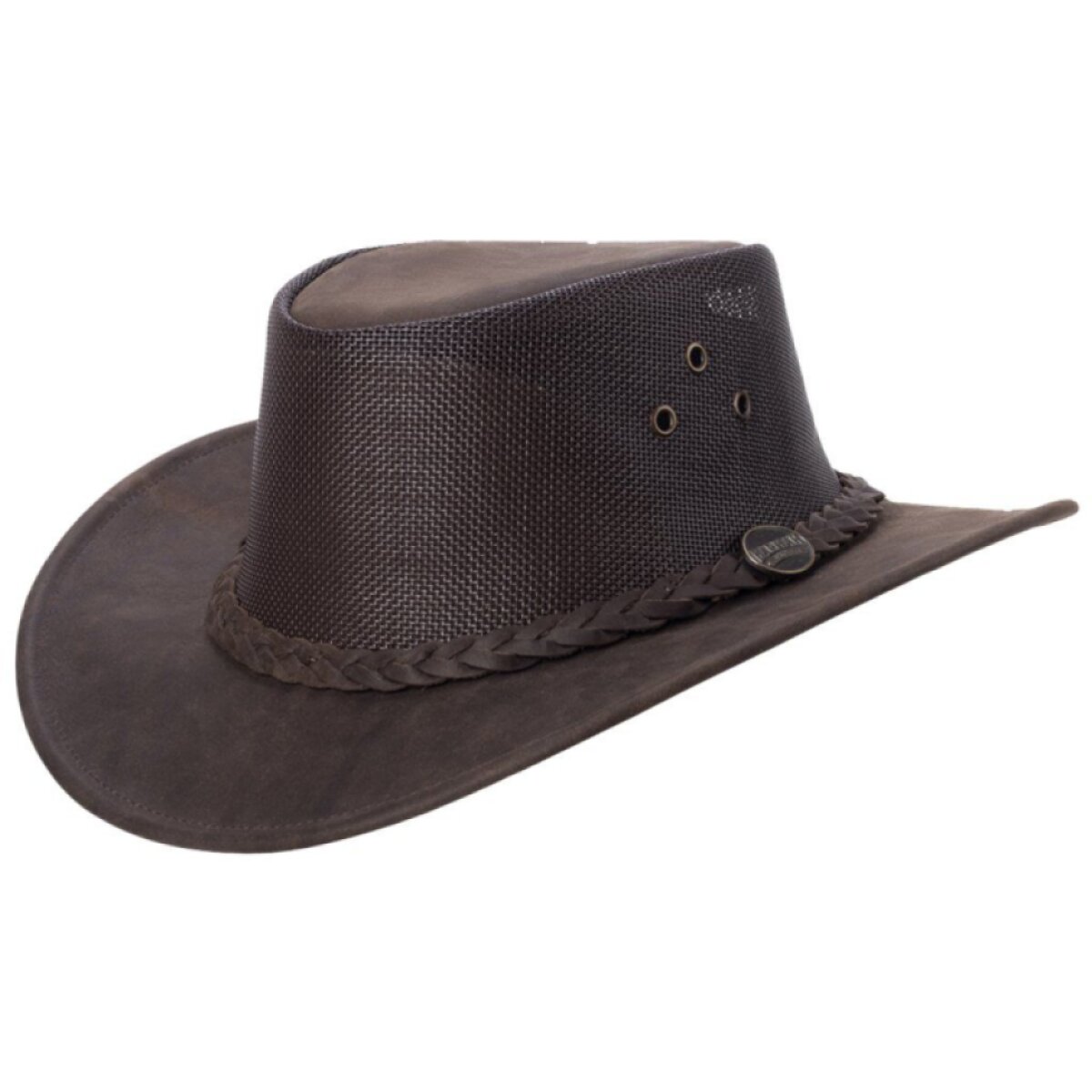 Australský hnědý kožený klobouk Barmah - BUSHIE FULLGRAIN COOLER