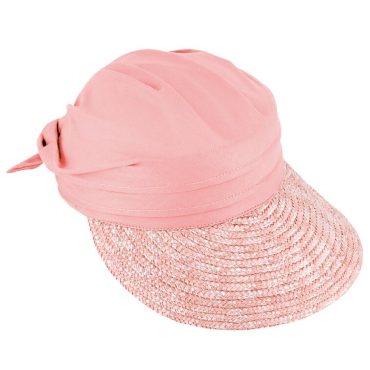 Dámský růžový letní kšilt s látkovou korunou od Fiebig