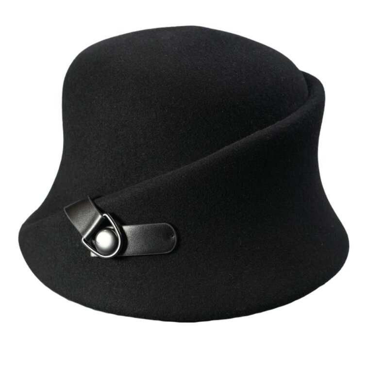 Dámský černý Cloche klobouk - Lina