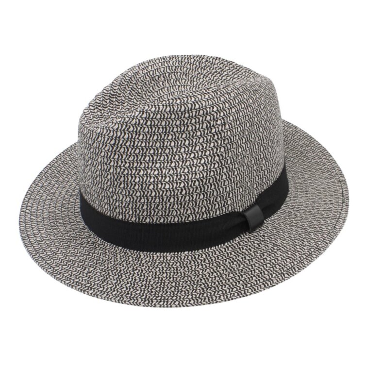 Letní černý nemačkavý klobouk - Fedora Toyo