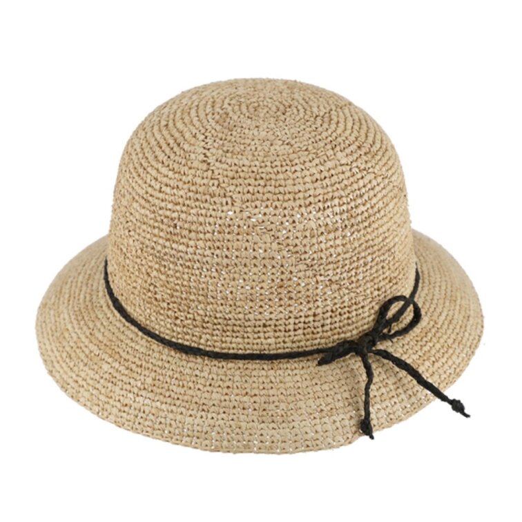 Dámský letní nemačkavý slaměný klobouk Cloche - Crochet Cloche