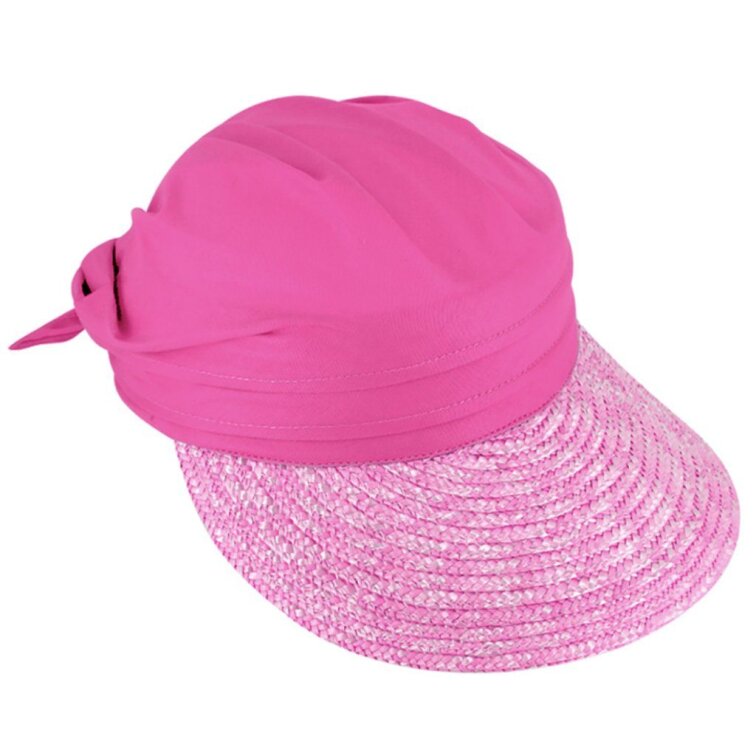 Dámský růžový letní kšilt s látkovou korunou od Fiebig