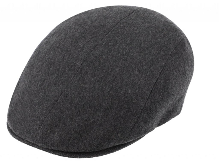 Luxusní šedá kašmírová bekovka od Fiebig - Driver cap Cashmere