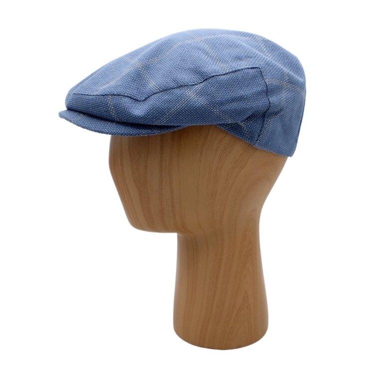 Pánská letní bekovka Fiebig modrá – len a bavlna