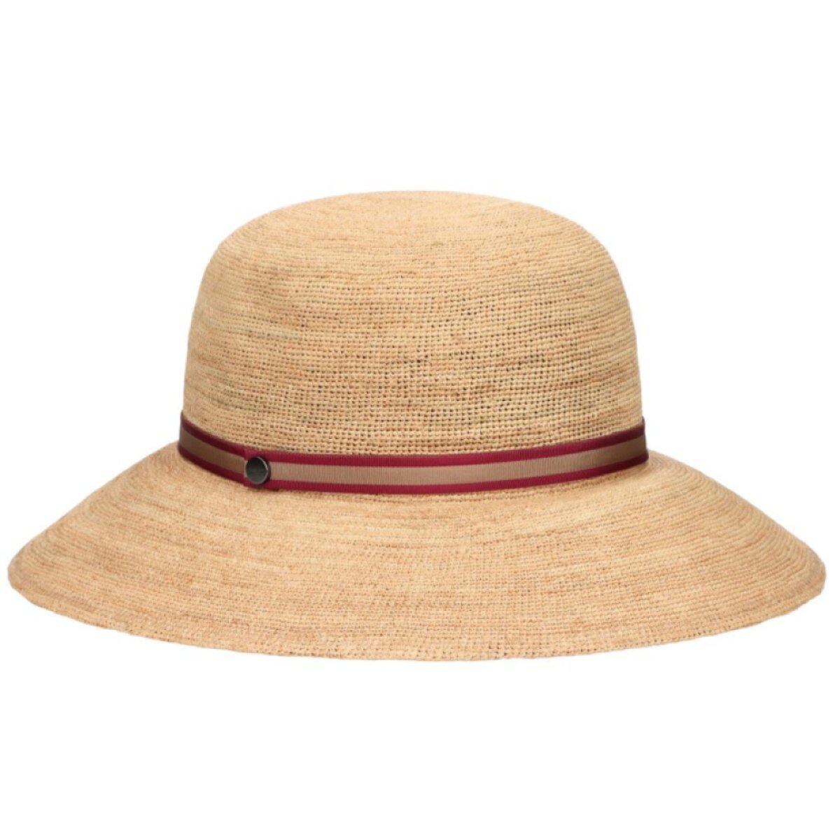 Skládací letní slaměný dámský klobouk - Borsalino Colombia s červenou stuhou