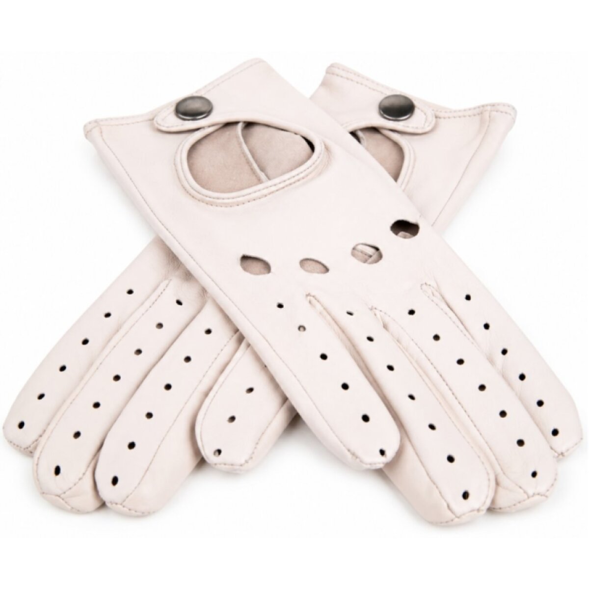 Elegantní řidičské rukavice pro dámy v krémové barvě - 813-6030-avorio