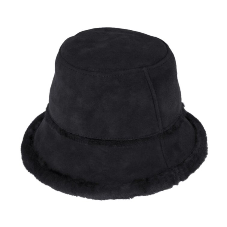 Dámský zimní černý klobouk s pravou kožešinou - Fiebig