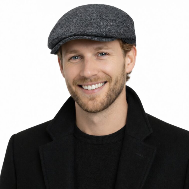 Pánská tmavě šedá vlněná zimní Bekovka - Fiebig