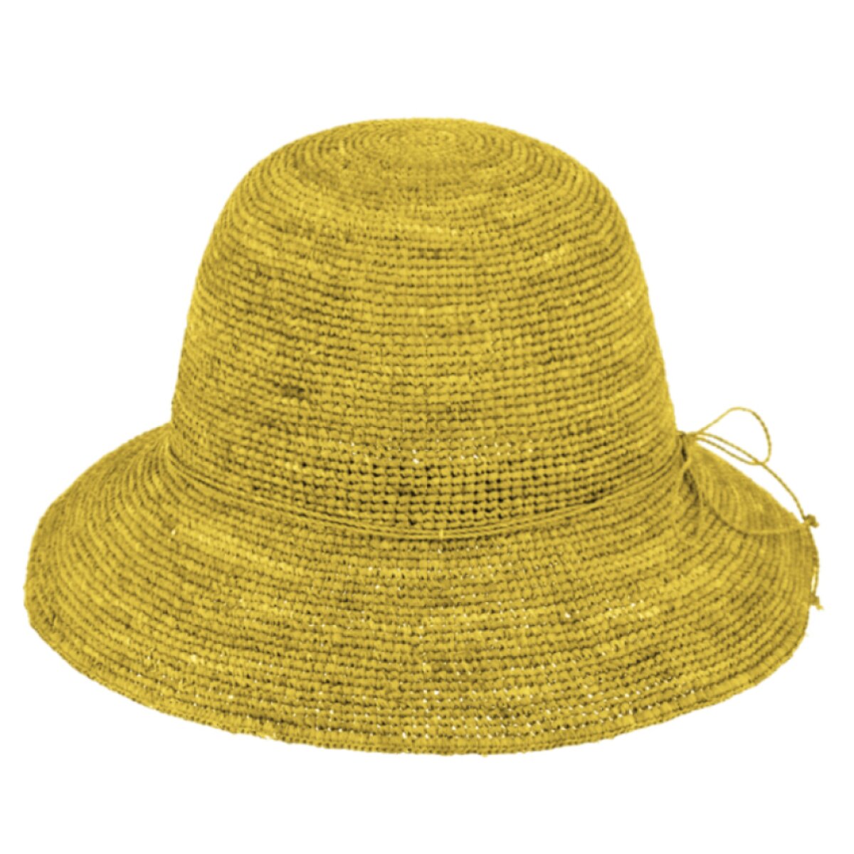 Dámský žlůtý nemačkavý letní klobouk z raffia slámy