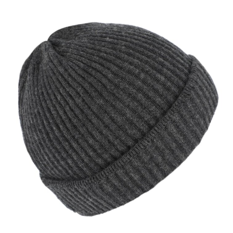 Tmavě tmavě šedá čepice Fiebig - 100 % vlna Merino