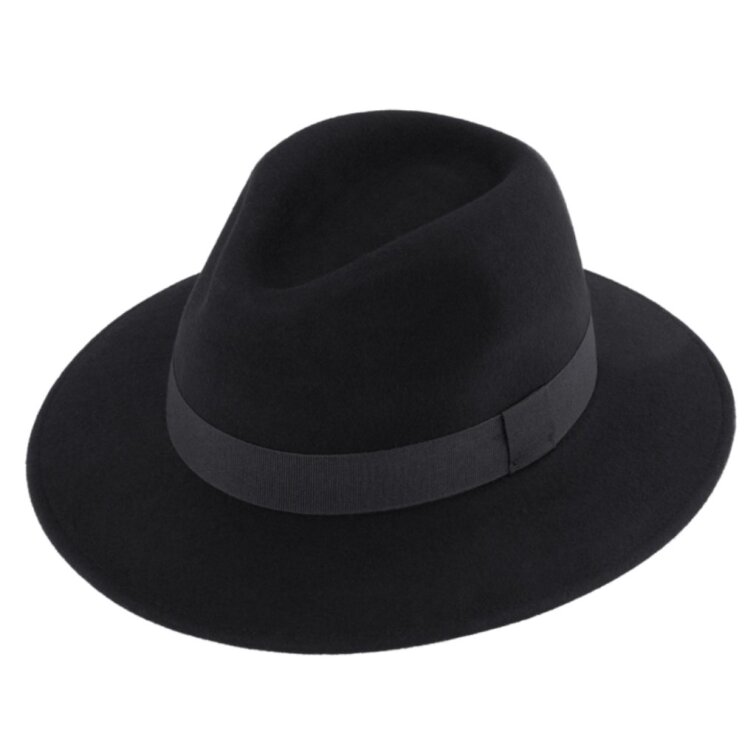 Elegantní černý klobouk fedora – Fiebig
