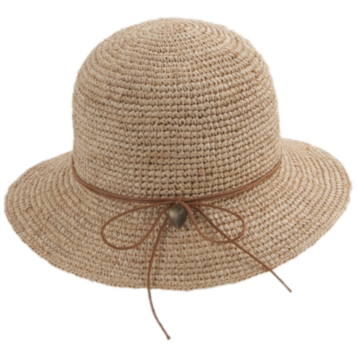 Dámský letní nemačkavý slaměný klobouk Cloche - Crochet Cloche Faustmann