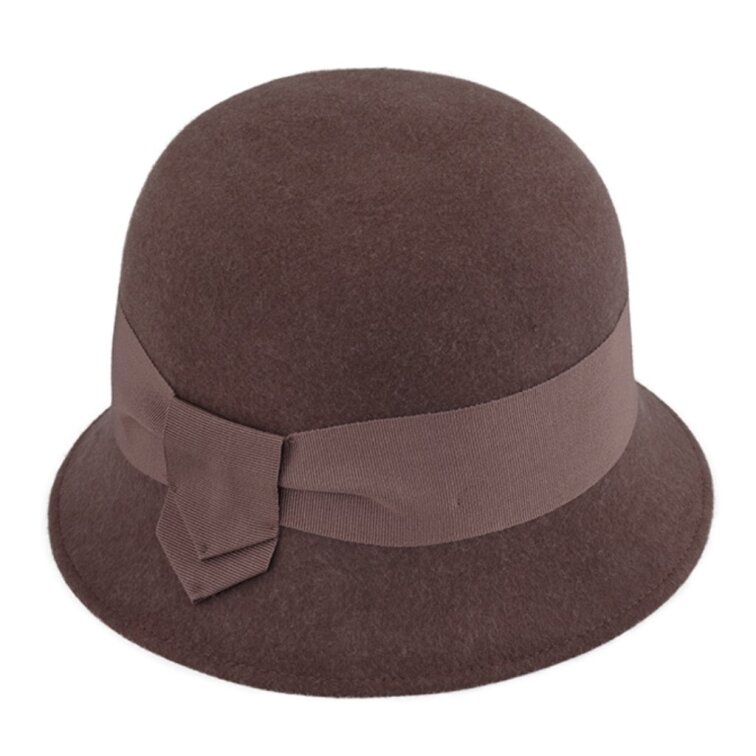 Dámský klobouk Fiebig cloche (zvoneček) hnědý