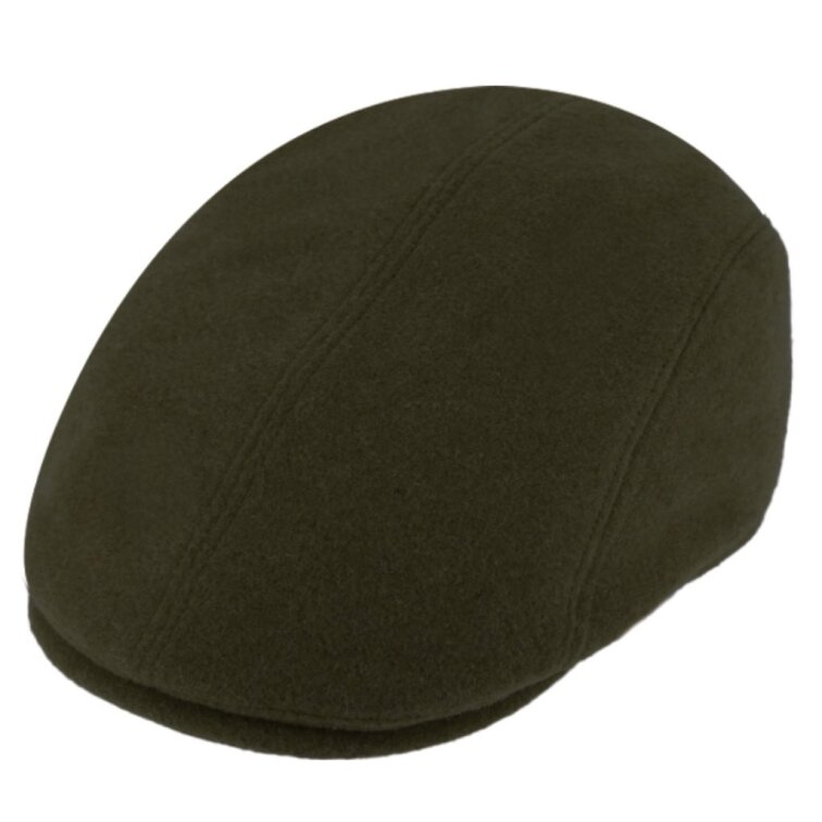 Pánská zelená vlněná zimní bekovka - ušní klapky (vlna a sympatex)