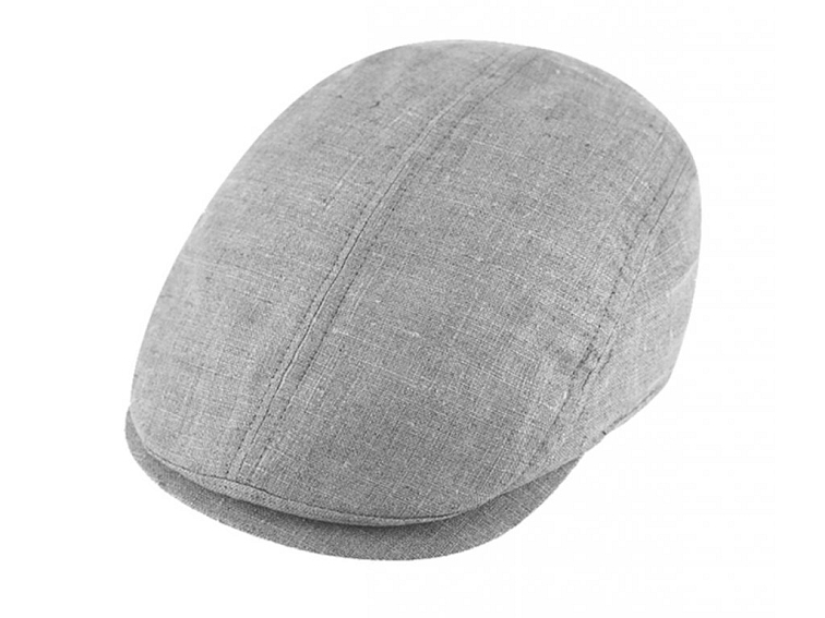 Pánská lněná šedá letní bekovka bez podšívky - Fiebig